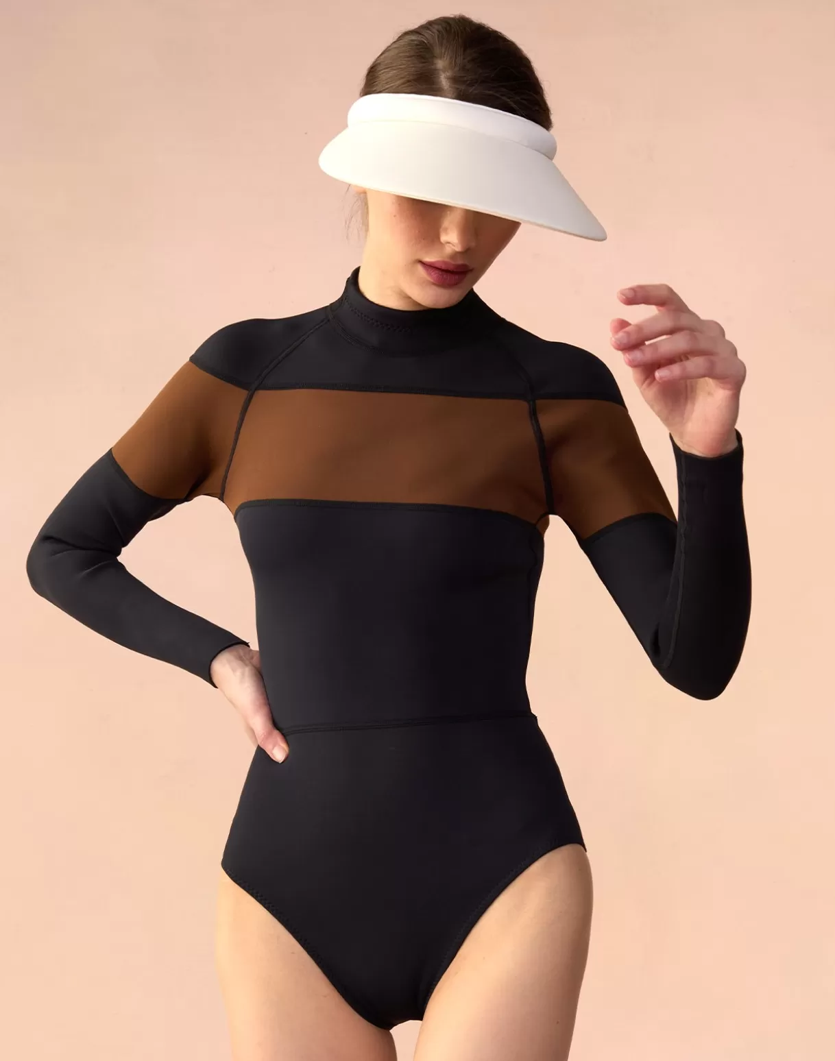 Surf & Swim-Cynthia Rowley Color-block Wetsuit BLKBR