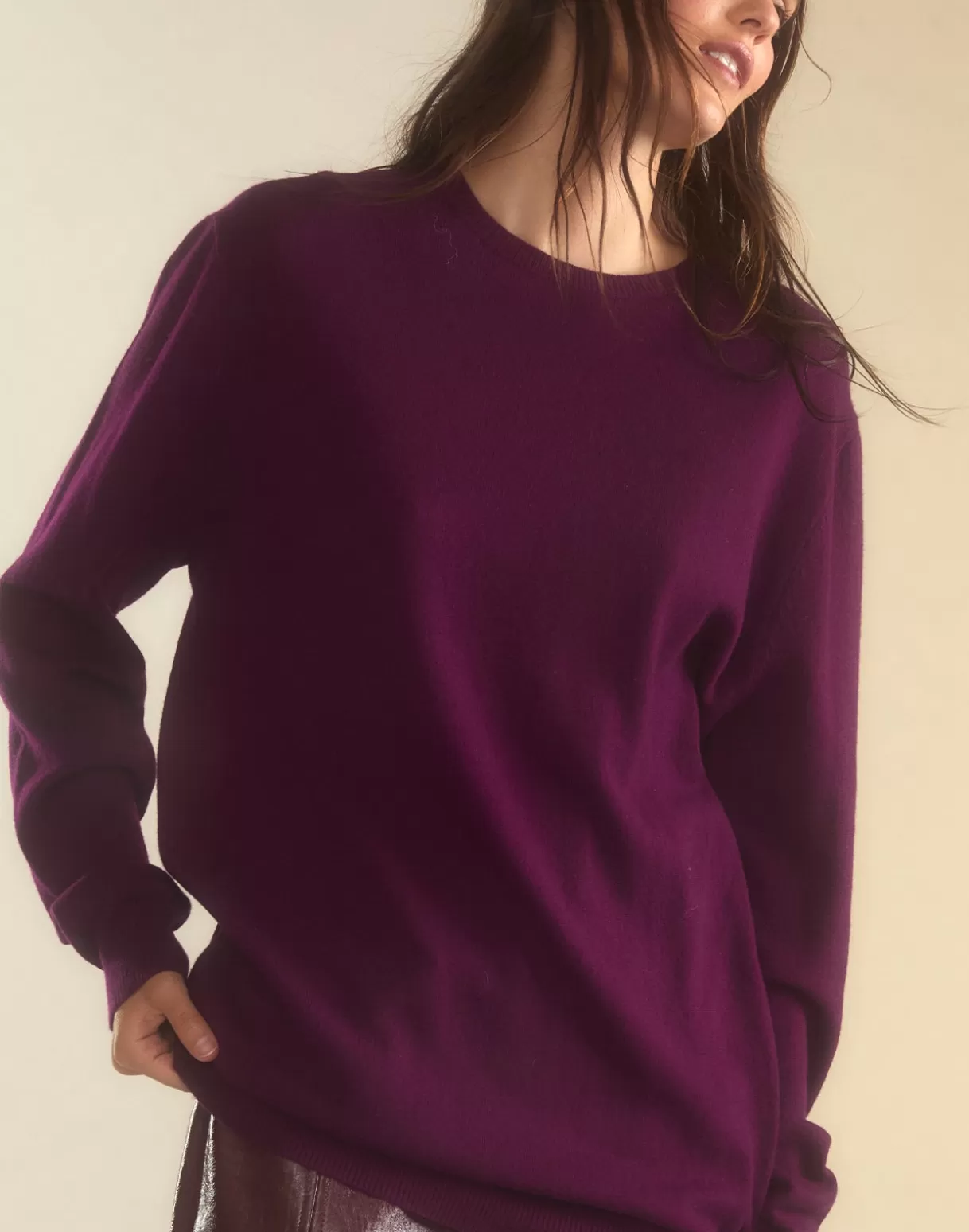 Tops-Cynthia Rowley Elea Wool Cashmere Sweater BRGDY