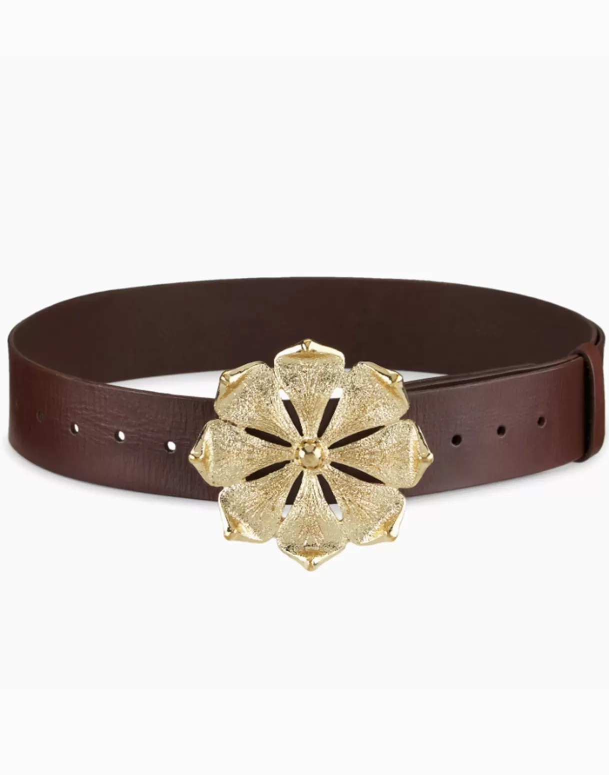 Accessories | Accessories-Cynthia Rowley Gold Flower Buckle Belt Brown