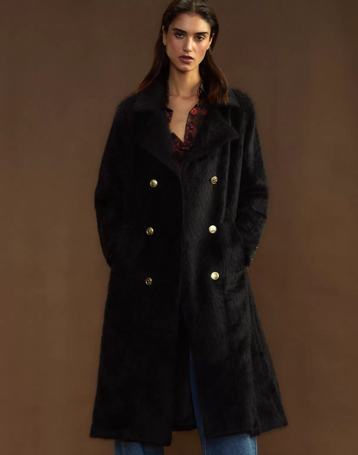 Jackets & Coats-Cynthia Rowley Heritage Double Breasted Coat BLACK