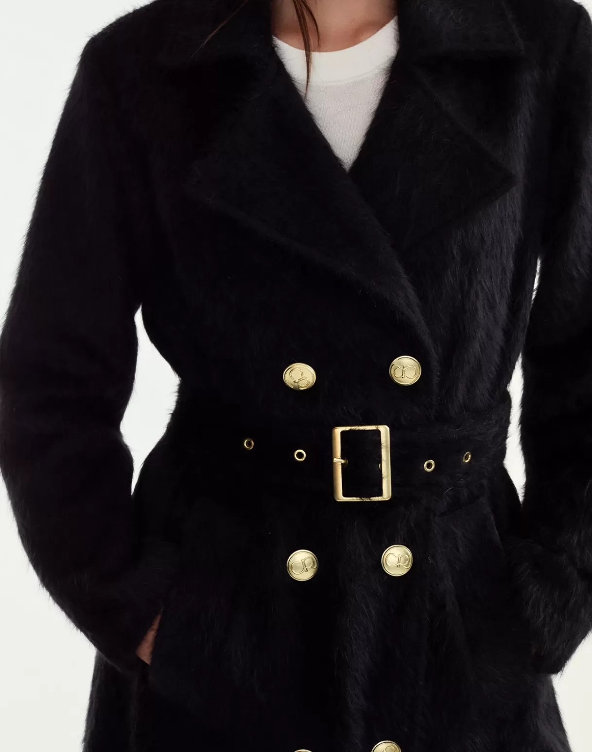 Jackets & Coats-Cynthia Rowley Heritage Double Breasted Coat BLACK