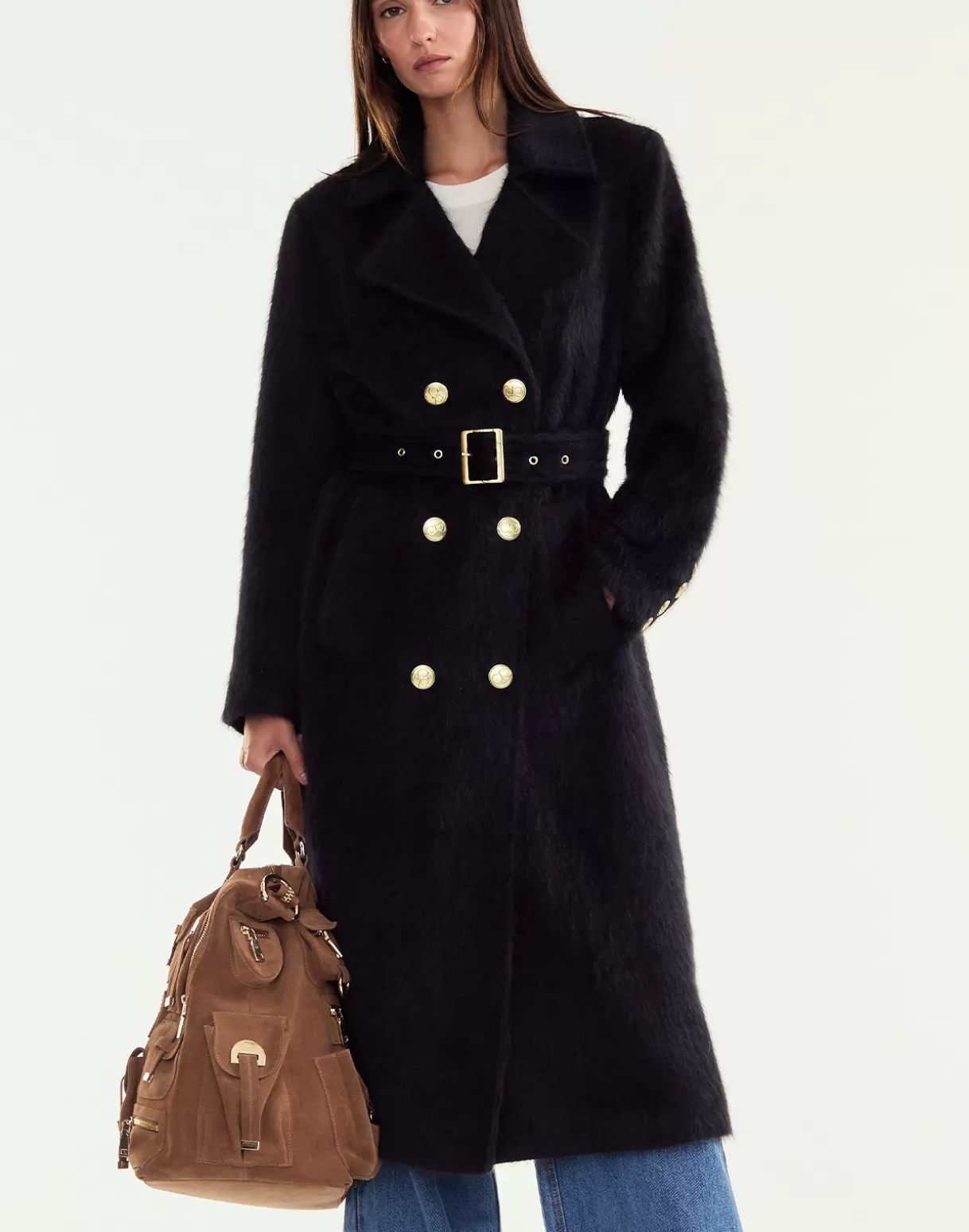 Jackets & Coats-Cynthia Rowley Heritage Double Breasted Coat BLACK