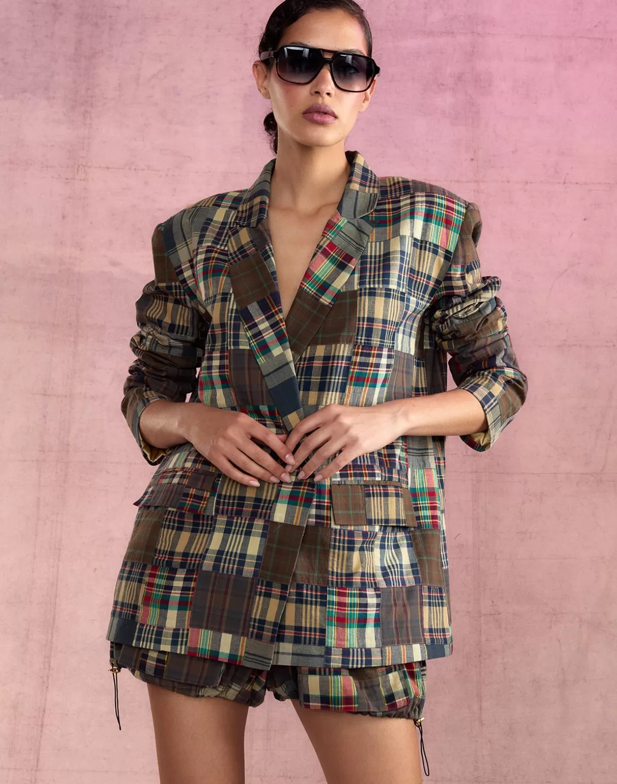 Tops | Jackets & Coats-Cynthia Rowley Madrid Madras Blazer PLAID