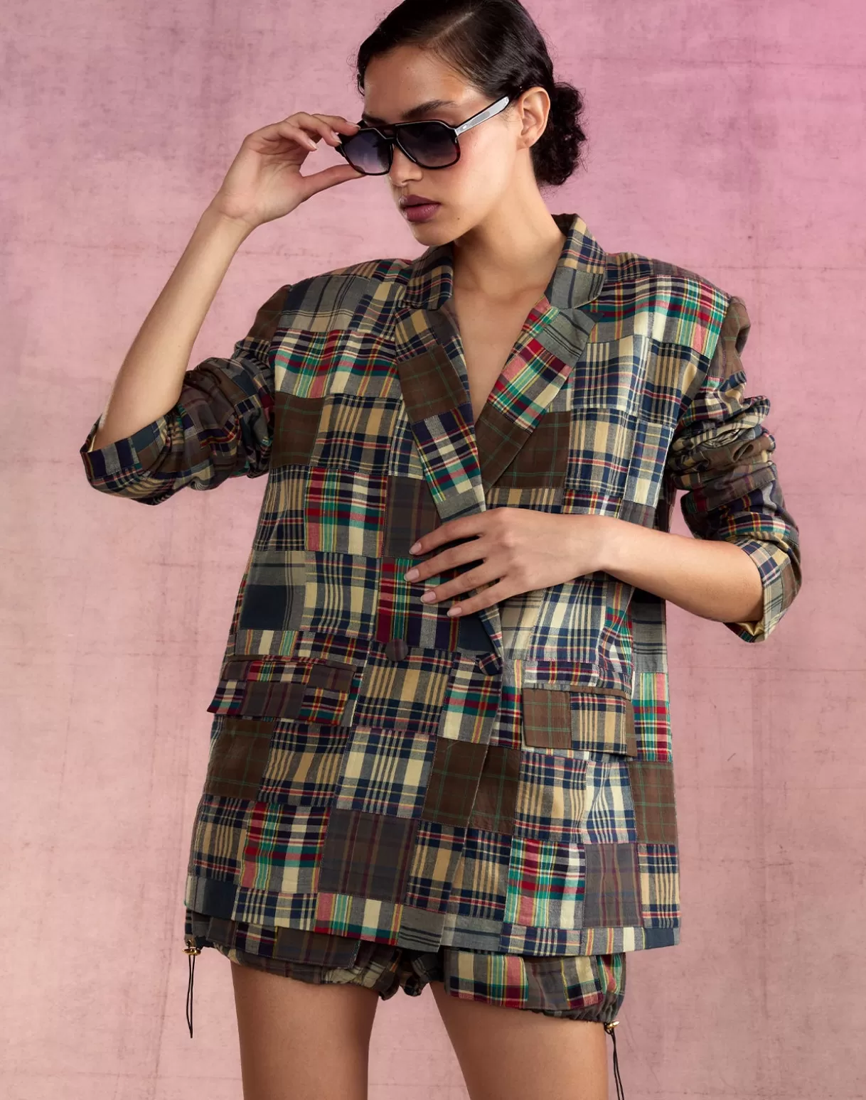 Tops | Jackets & Coats-Cynthia Rowley Madrid Madras Blazer PLAID