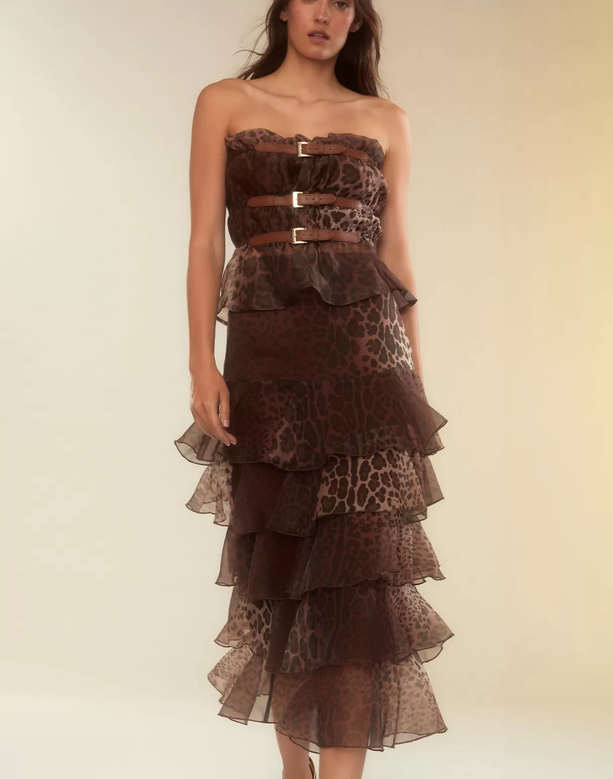 Bottoms-Cynthia Rowley Prim Silk Organza Skirt LEOPD